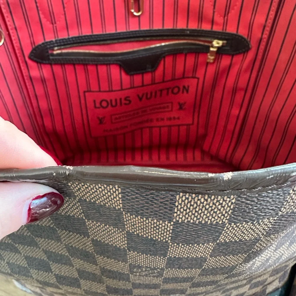Louis Vuitton Neverfull MM Damier with red interior - Picture 7 of 14
